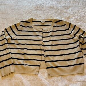 A‎ new day Navy/Black Classic Stripe Cardigan Sweater  size XL